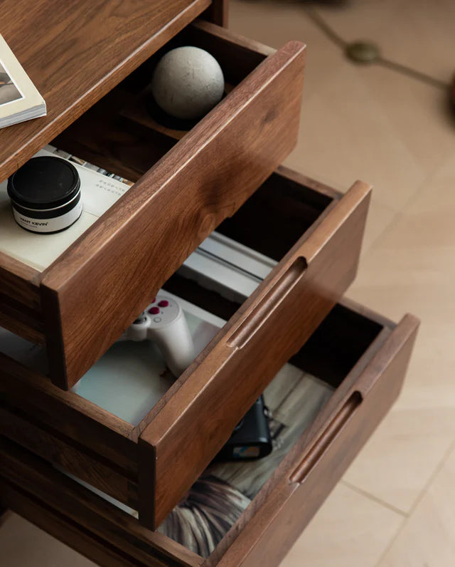 Adouer Wood Solid Sheesham Wood Walnut Finish Modern Writing Desk