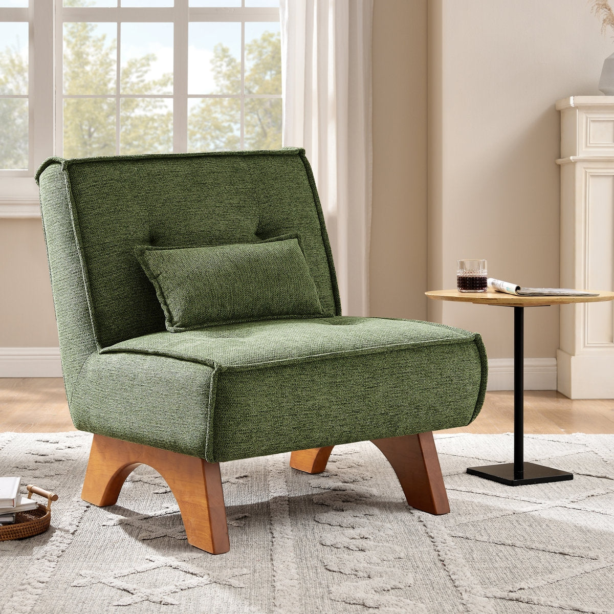The "Cloud" Boucle Sheesham Low-Profile Armchair