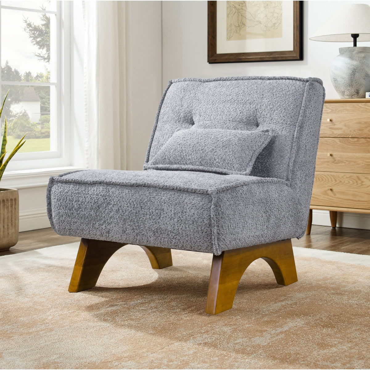 The "Cloud" Boucle Sheesham Low-Profile Armchair