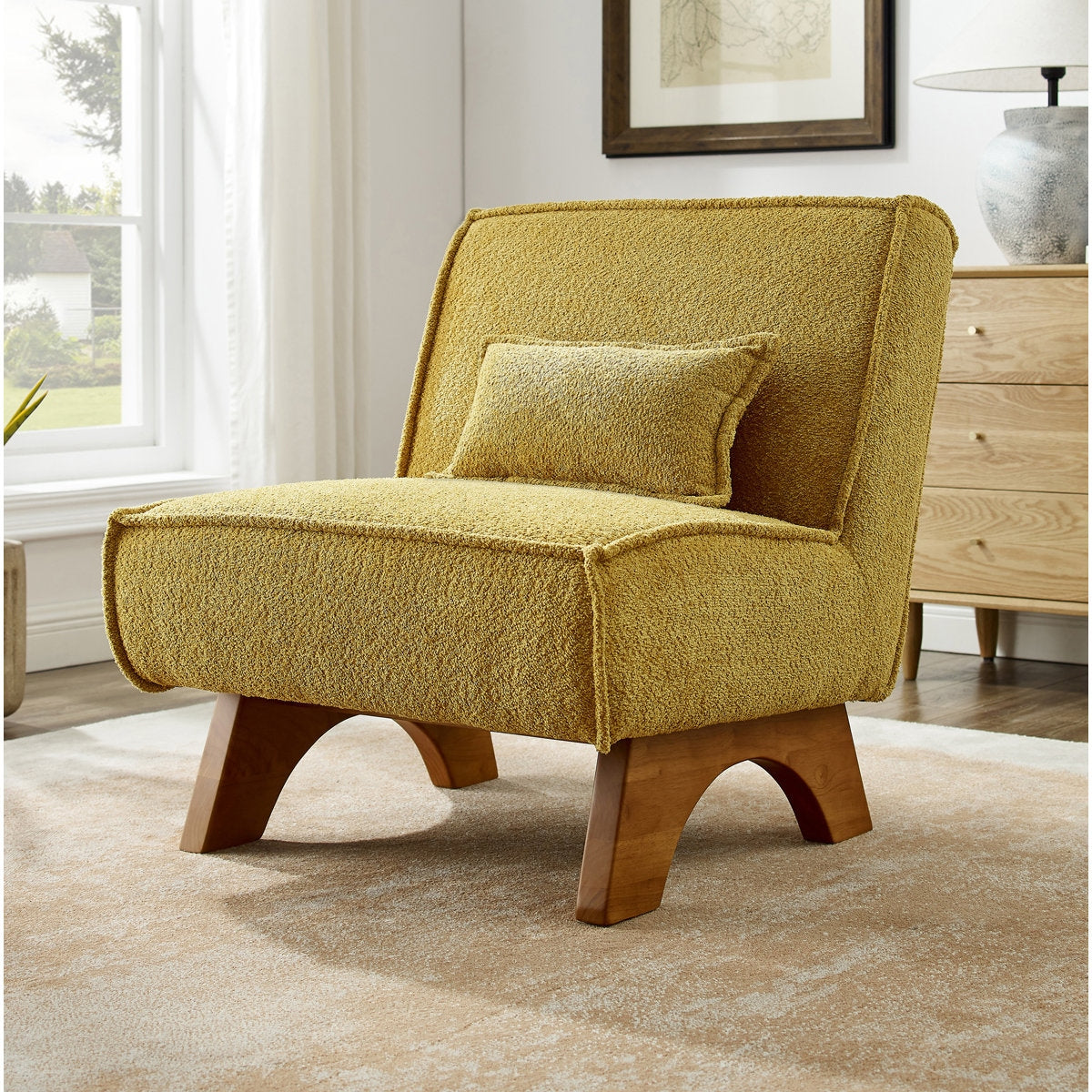 The "Cloud" Boucle Sheesham Low-Profile Armchair