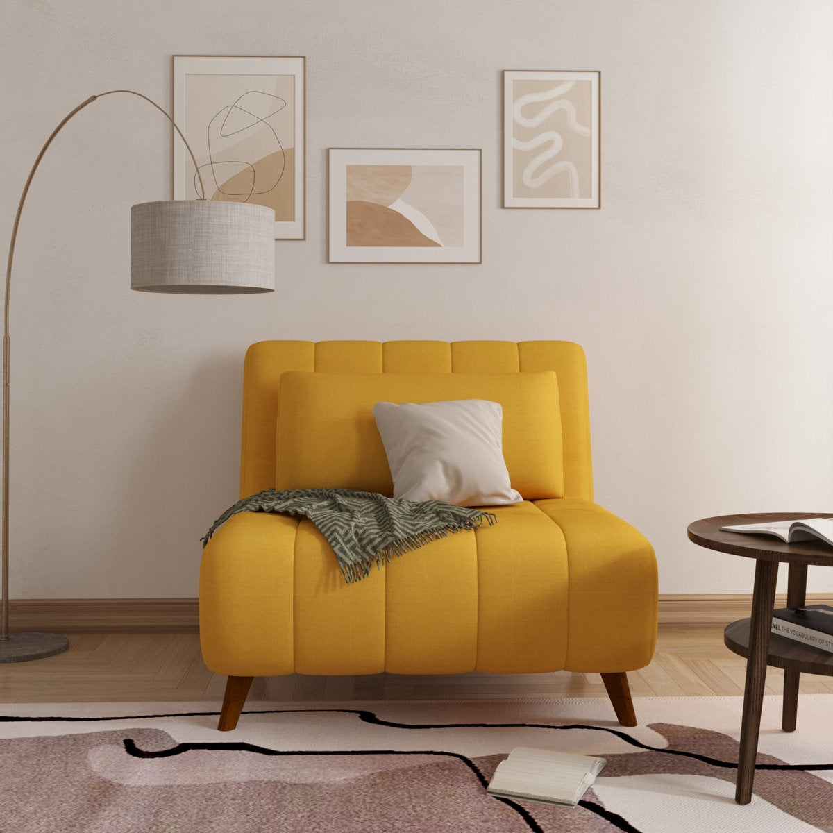 Space Saving Multiuse Solid Wood Base Upholstered Pillow Back Convertible Sleeper Sofa Bed