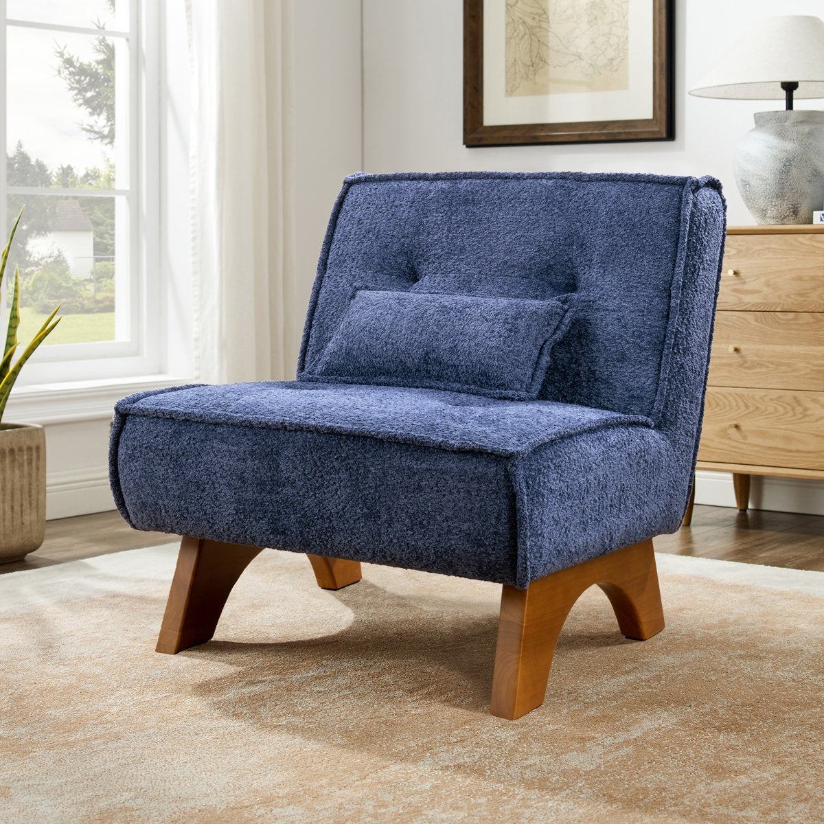 The "Cloud" Boucle Sheesham Low-Profile Armchair