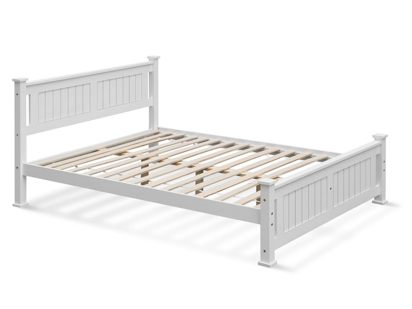 Adouer Wood "Elegant Solid Sheesham Wood Bed with Sleek White Finish – Modern Designer Style"