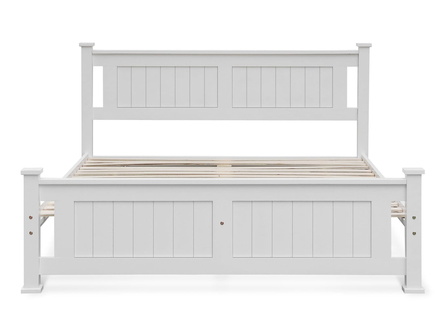 Adouer Wood "Elegant Solid Sheesham Wood Bed with Sleek White Finish – Modern Designer Style"