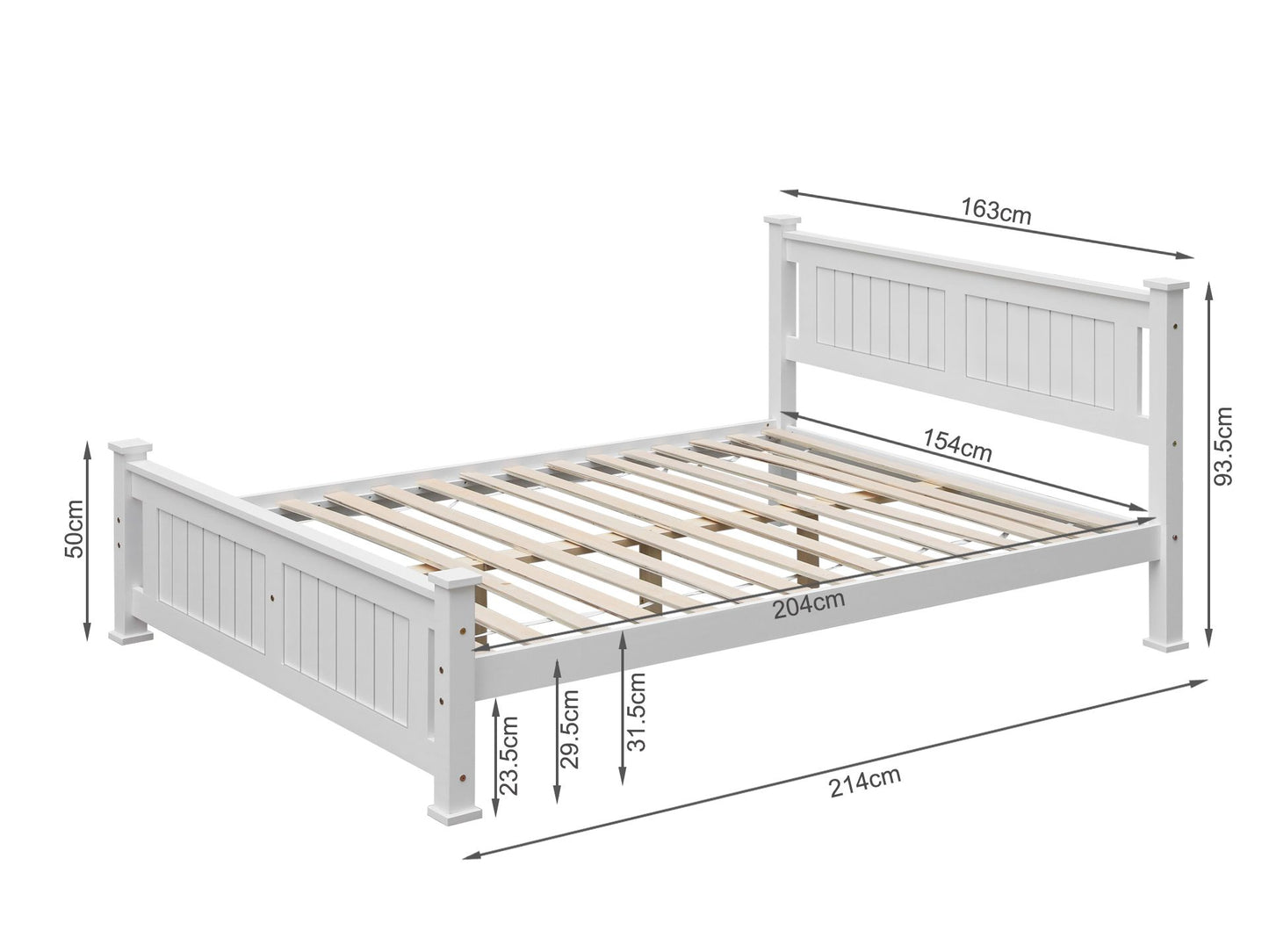 Adouer Wood "Elegant Solid Sheesham Wood Bed with Sleek White Finish – Modern Designer Style"