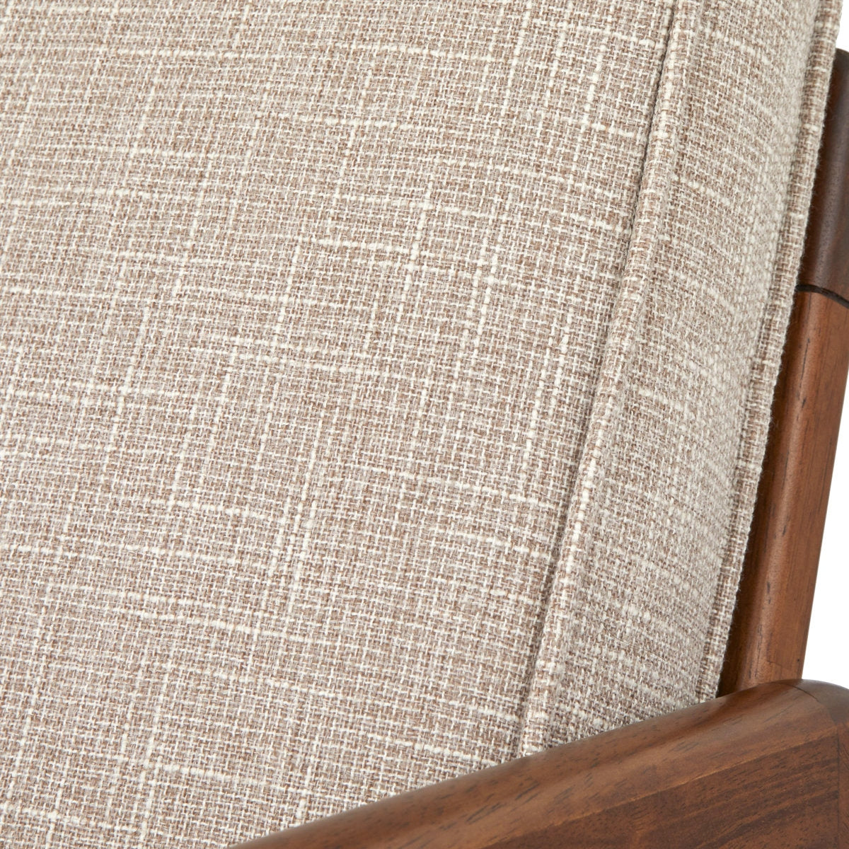Sheesham Wood Frame Lounge Chair with Cotton Upholstery