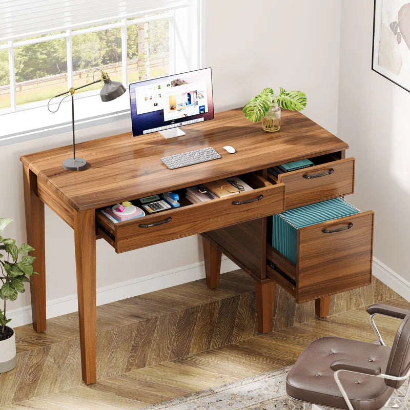 Adouer Wood Solid Acacia Wood Study Table For Home & Office