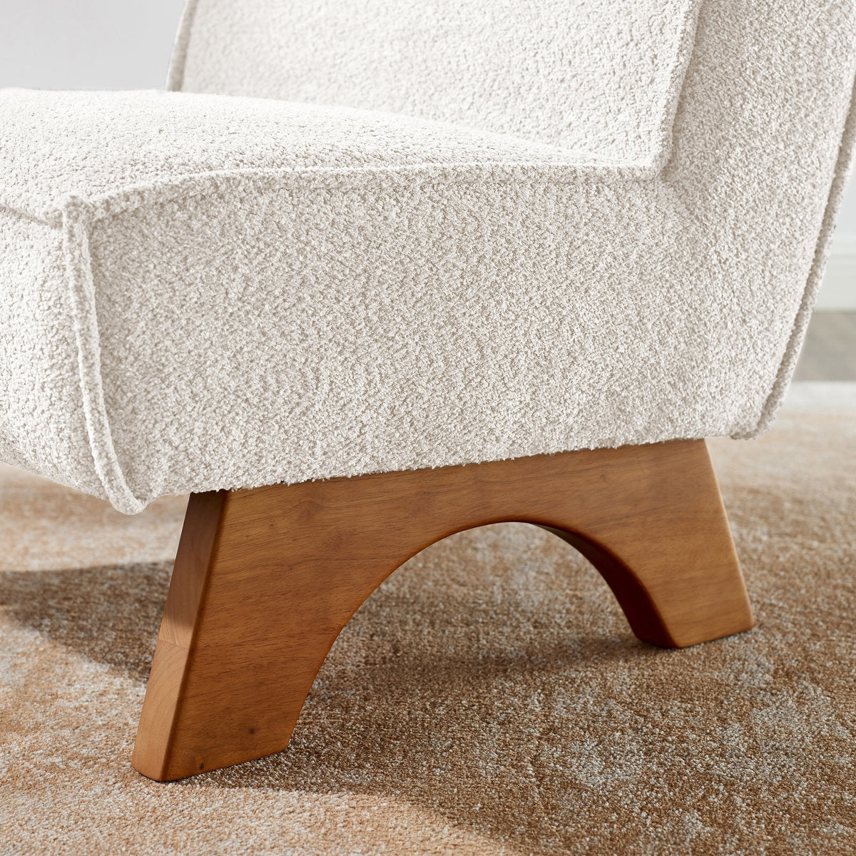 The "Cloud" Boucle Sheesham Low-Profile Armchair