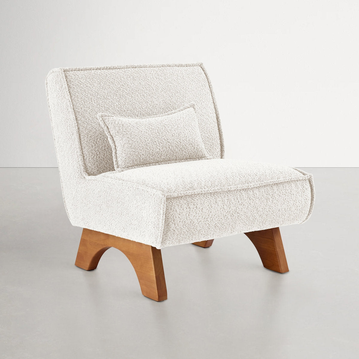 The "Cloud" Boucle Sheesham Low-Profile Armchair