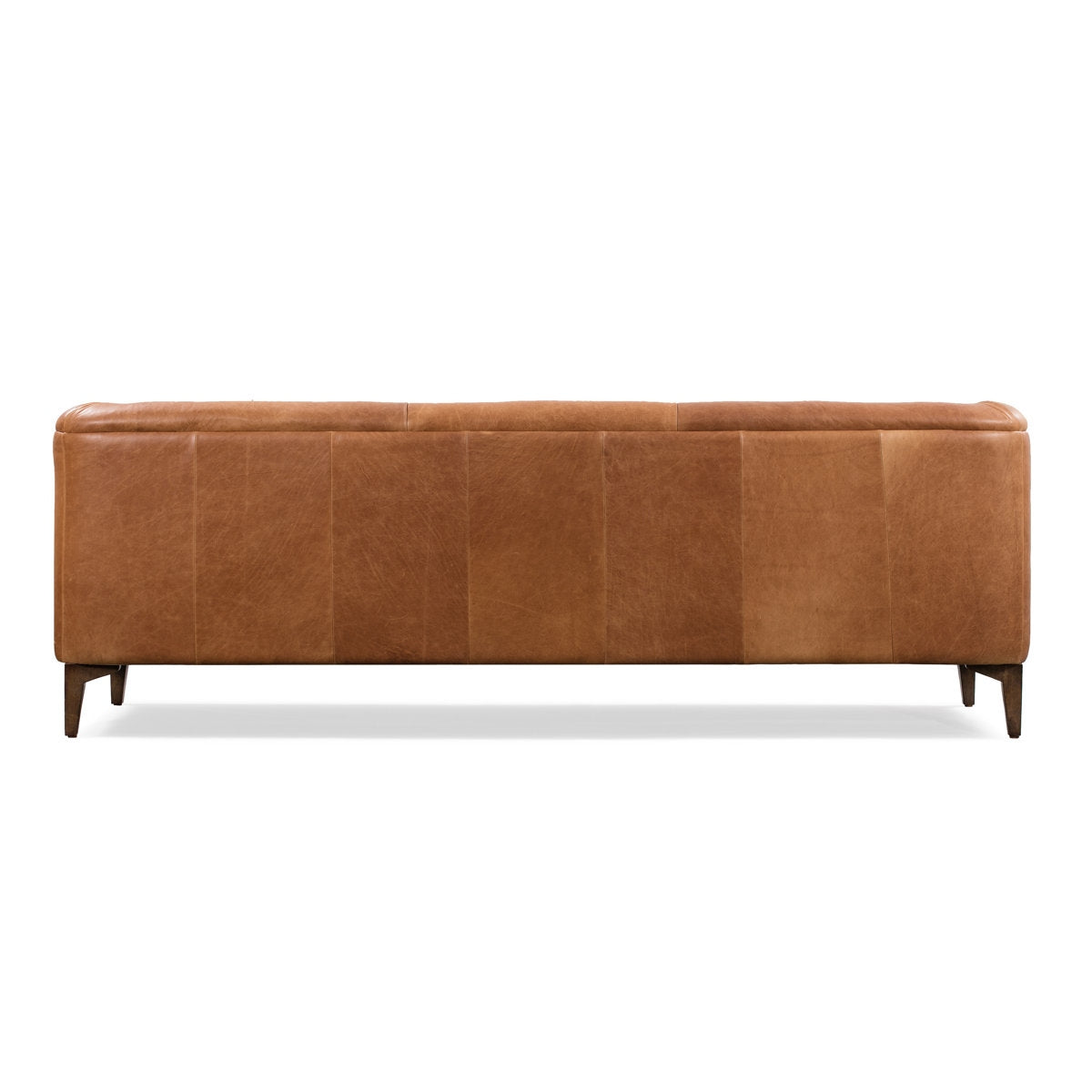 Classic Tufted Leather 3-Seater Sofa with Sheesham Wood Frame