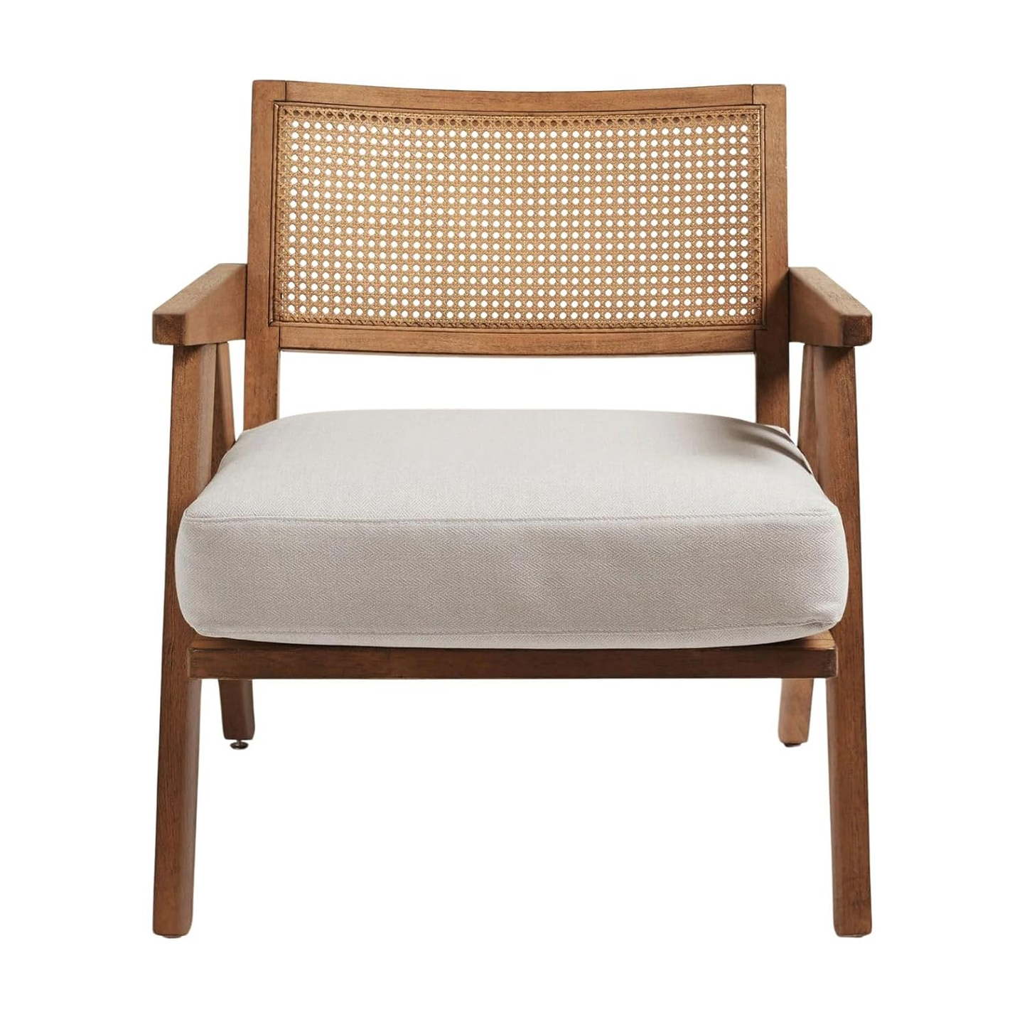 ADOUER WOOD Acacia Wood Rattan Handle Luxury Arm Chair - Natural