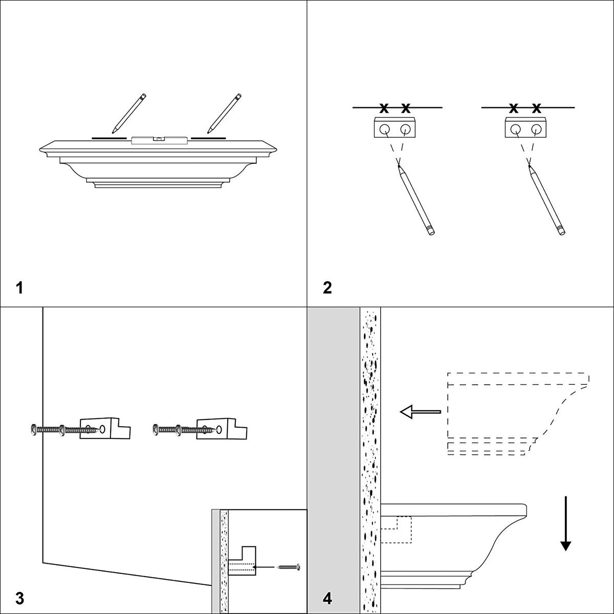 Traditional Crown Molding Wall Display Shelf