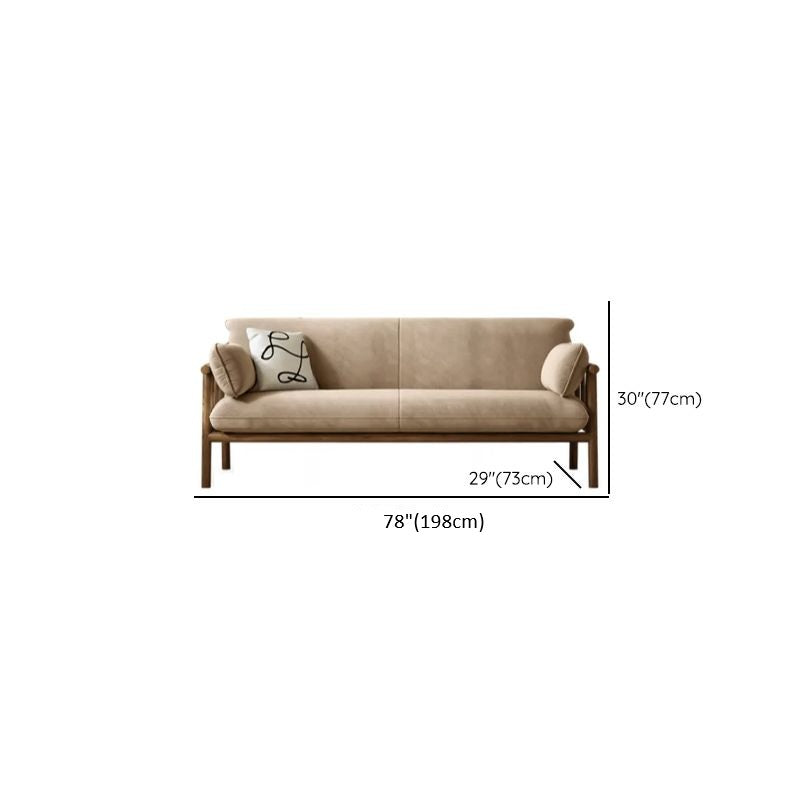 Adouer Wood Natural Solid Wood Frame Sofa with Premium Velvet – Modern Living Room 3-Seater