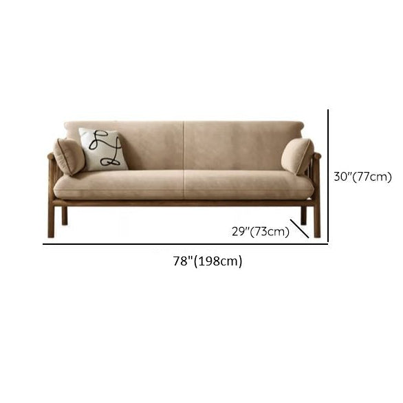 Adouer Wood Natural Solid Wood Frame Sofa with Premium Velvet – Modern Living Room 3-Seater