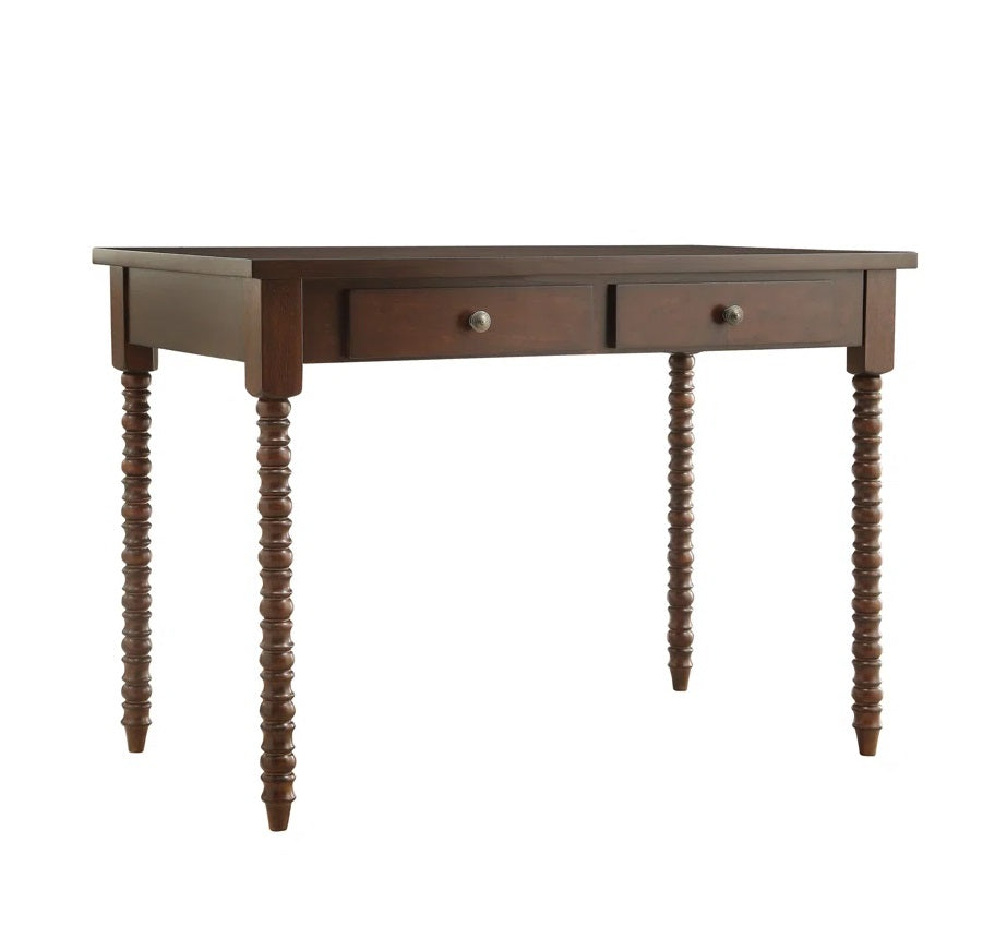 Adouer Wood Akiyoshi Turquoise Turned-Leg Writing Desk