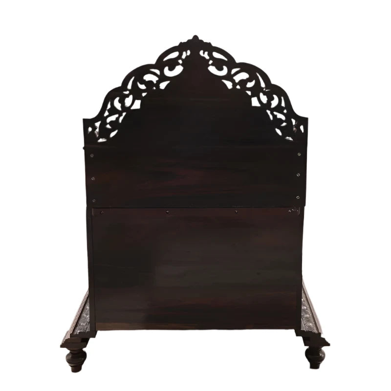 ADOUER WOOD 36" Solid Sheesham Wood Hand Carved Designer Pooja Mandir For Home (Walnut)