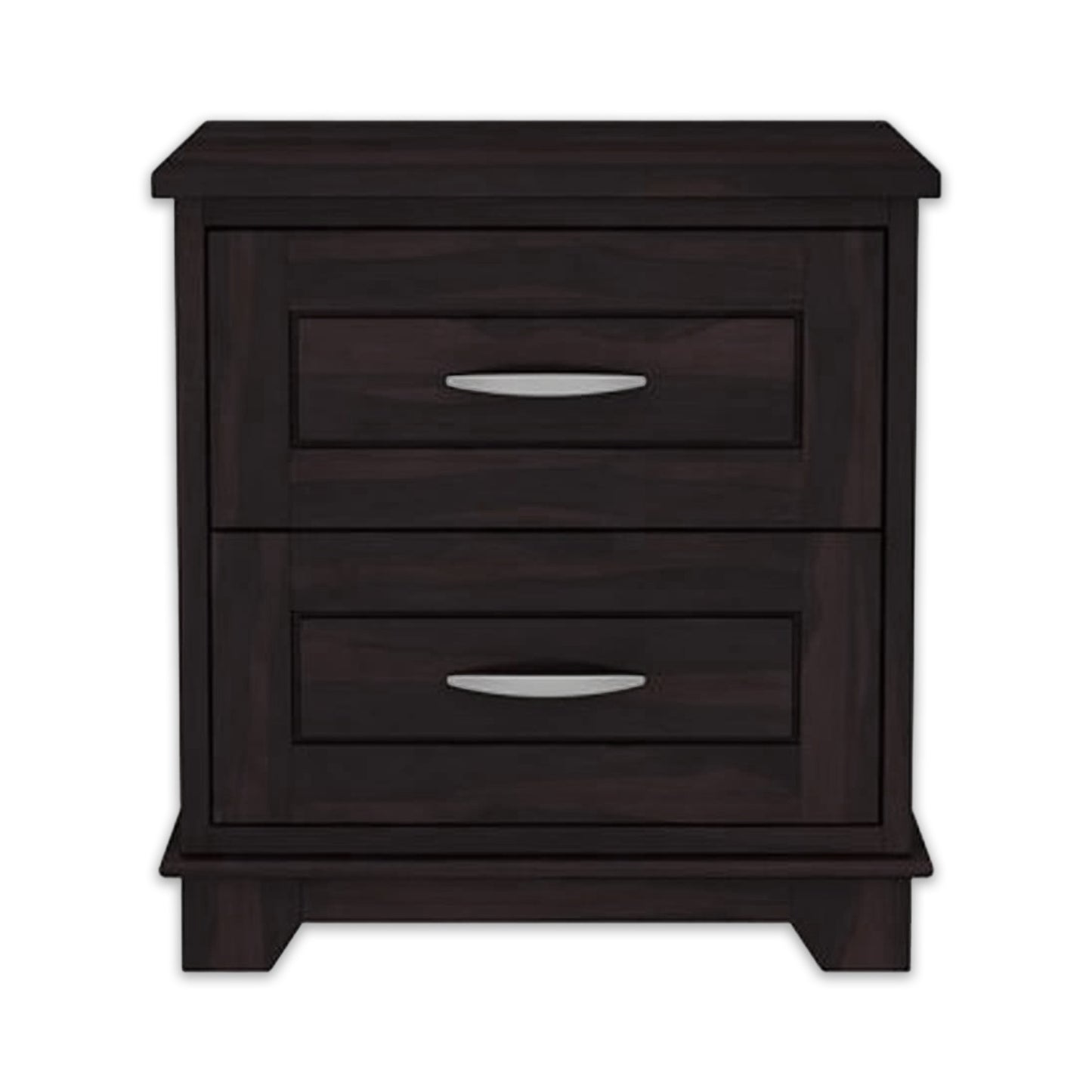Sheesham Wood Bedside Table with 2 Premium Metal Channeled Drawer
