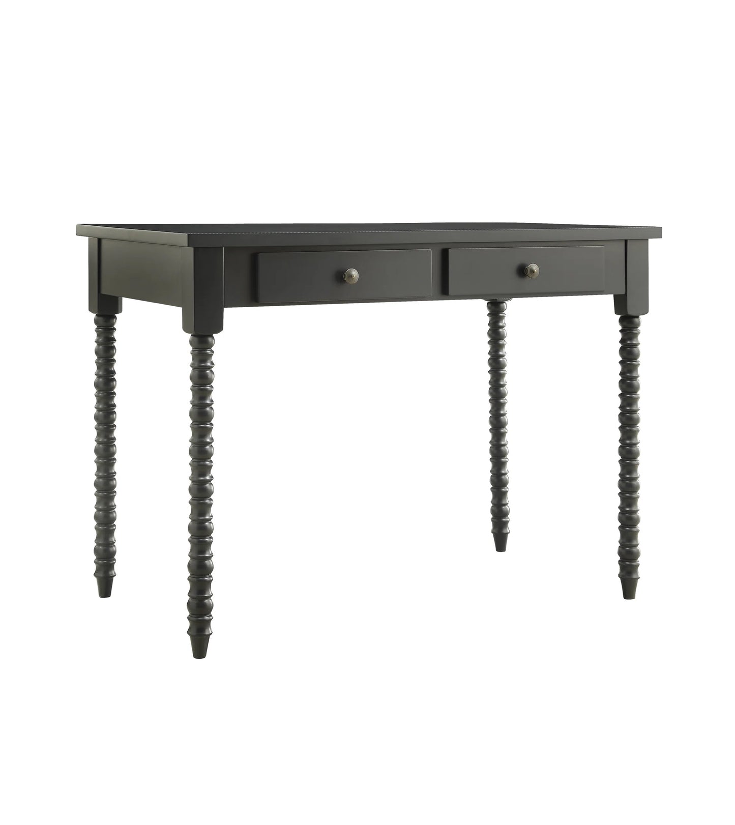 Adouer Wood Akiyoshi Turquoise Turned-Leg Writing Desk