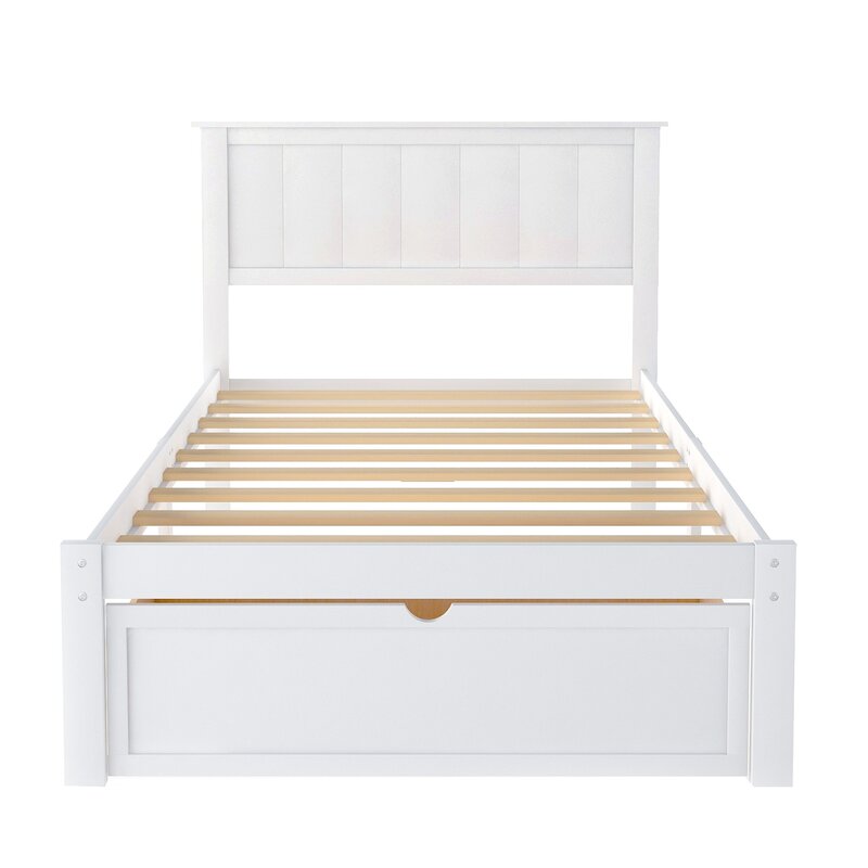 ADOUER WOOD Solid Sheesham Wood Classic White Bed With Storage For Kids