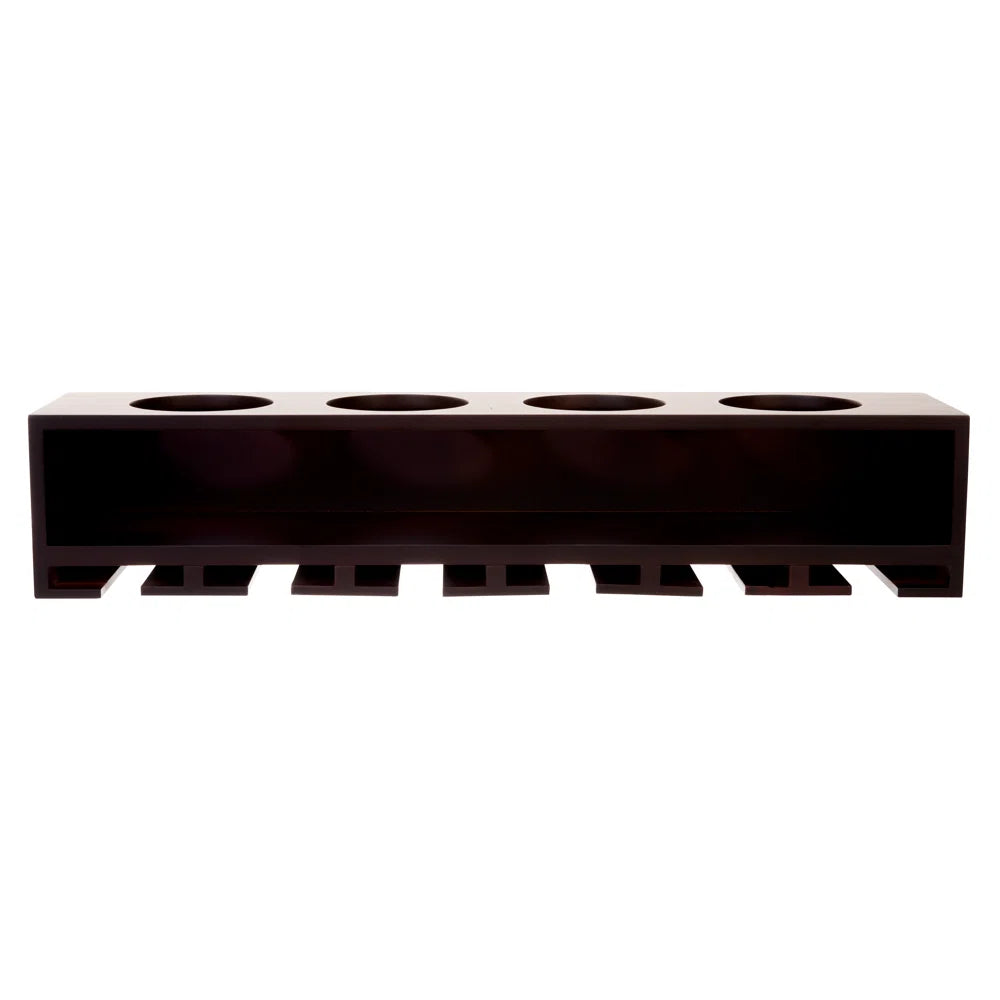 Adouer Wood "Wall-Mounted Wooden Wine Rack with Glass Holder - Holds 6 Glasses and 4 Bottles"