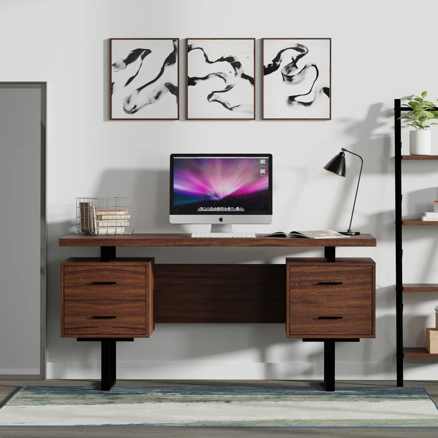 Premium Solid Sheesham Wood Both Side Drawer & Cabinet Study Table