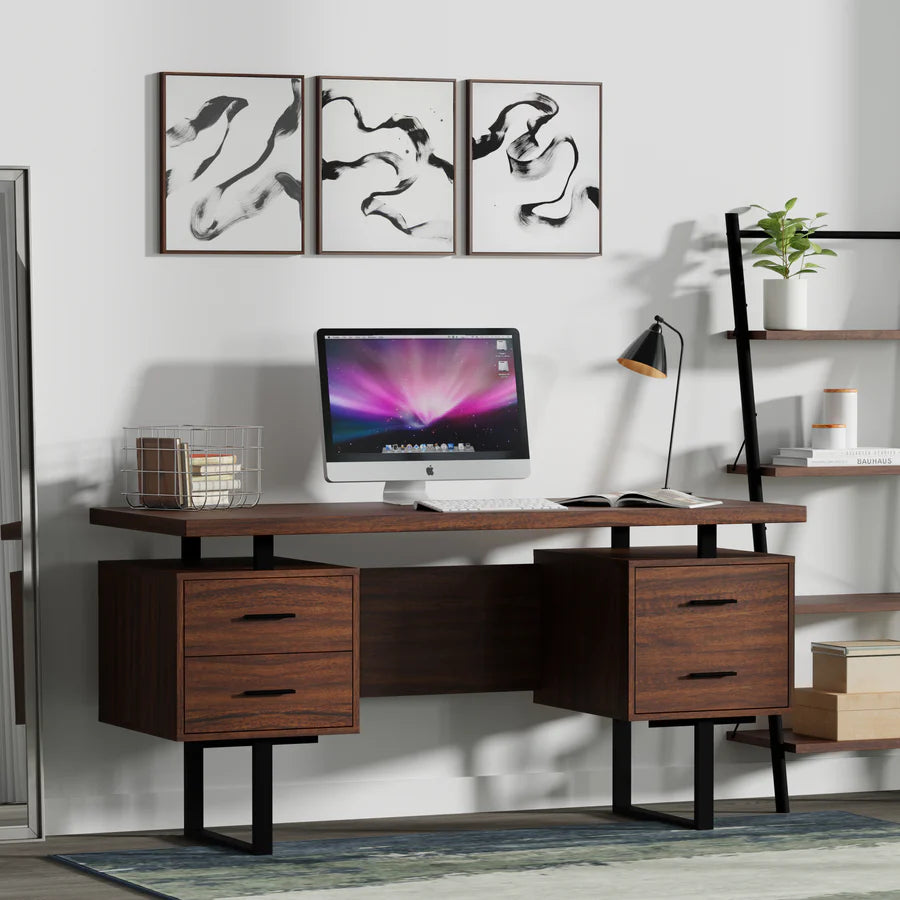 Premium Solid Sheesham Wood Both Side Drawer & Cabinet Study Table