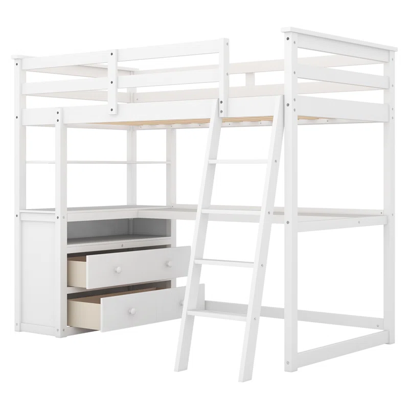 ADOUER WOOD Solid Sheesham Wood Bunk Bed with Integrated Study Table – Space-Saving Design for Kids & Teens