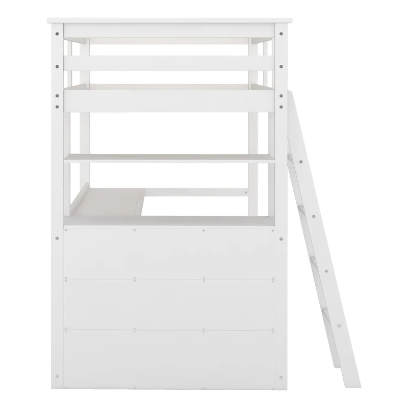 ADOUER WOOD Solid Sheesham Wood Bunk Bed with Integrated Study Table – Space-Saving Design for Kids & Teens