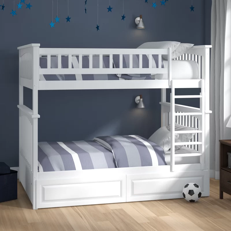 ADOUER WOOD Solid Sheesham Wood Bunk Bed with storage - Convertible into Two Separate Beds