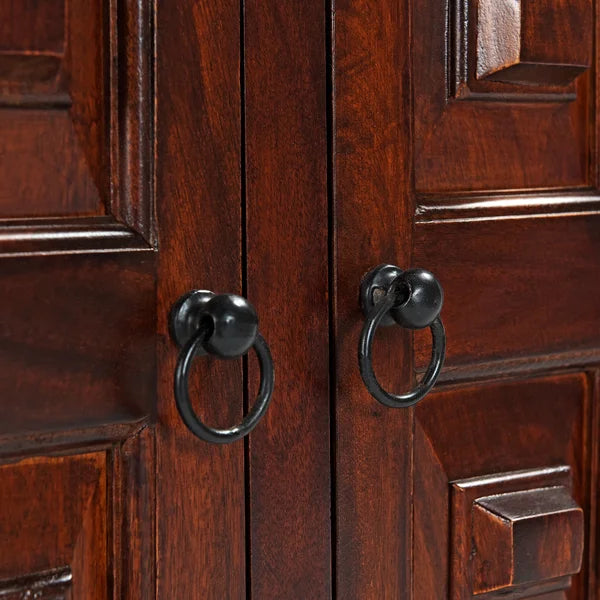 ADOUER WOOD Solid Sheesham Wood Traditional Design Accent Cabinet