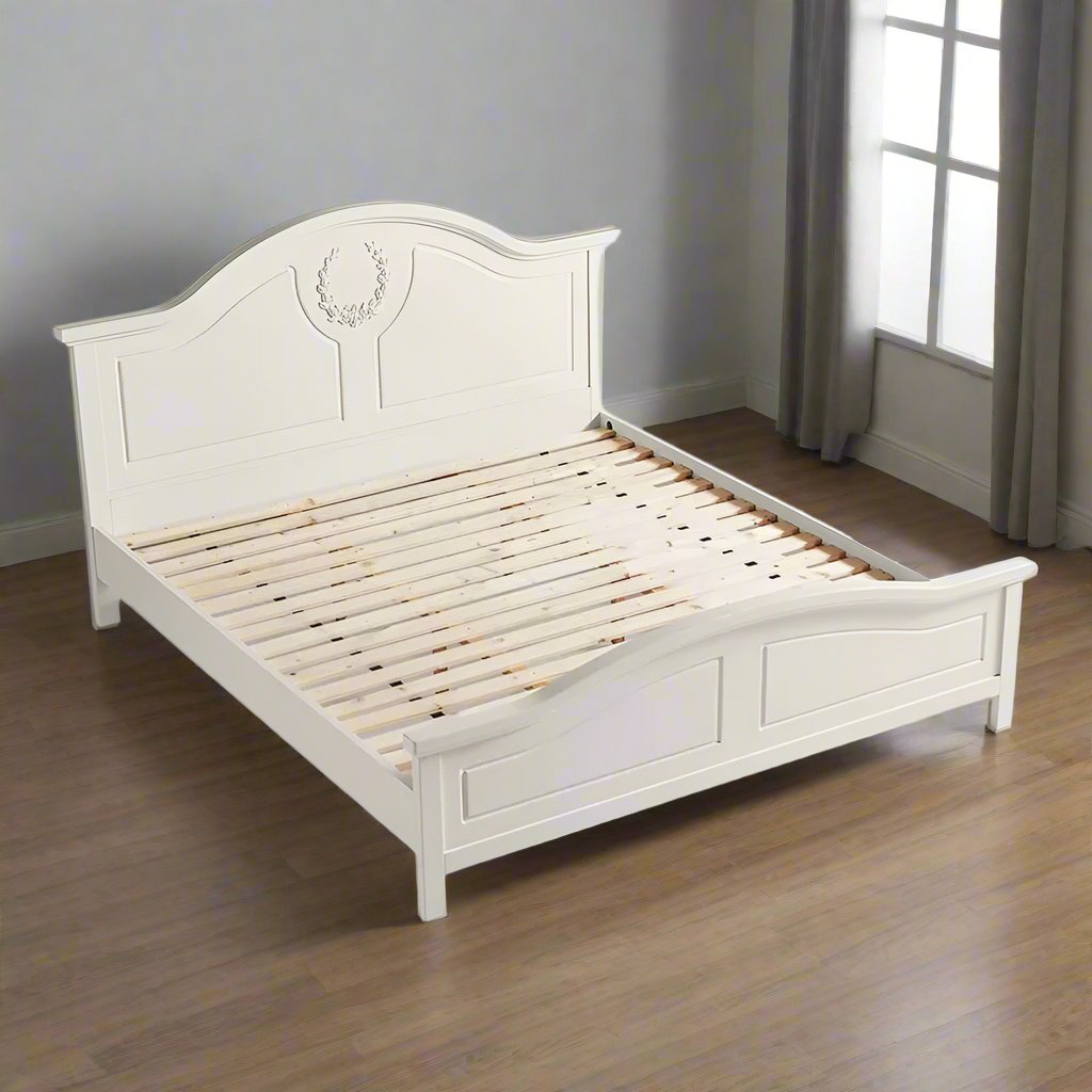 ADOUER WOOD Luxury Standard Bed Without Storage For Bedroom (Light Beige)
