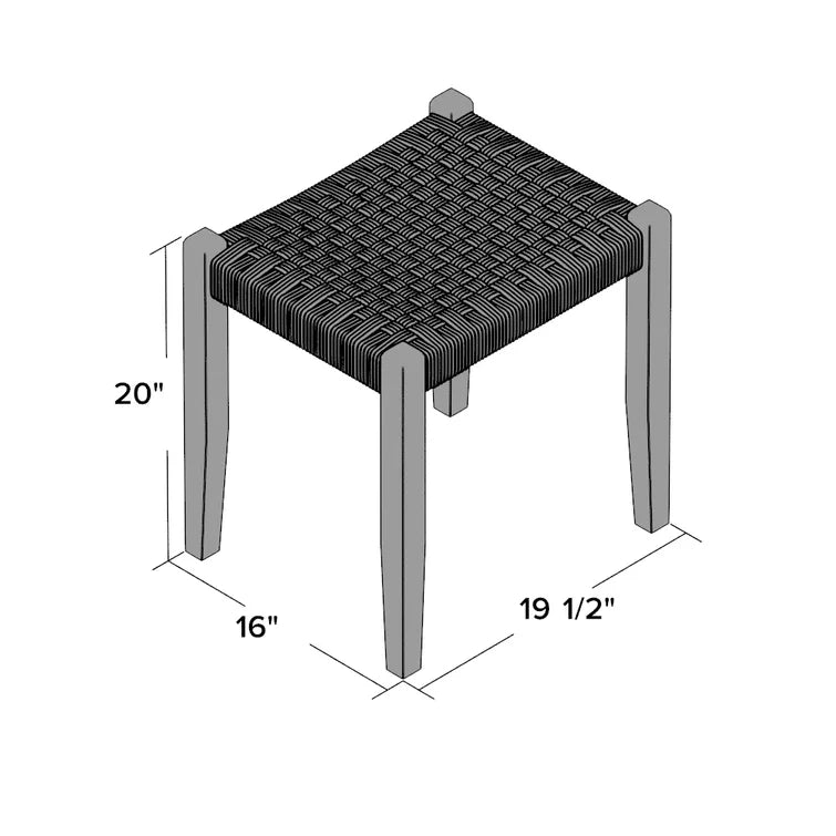 ADOUER WOOD Solid Acacia Wood Stool (Small Khaat), Natural