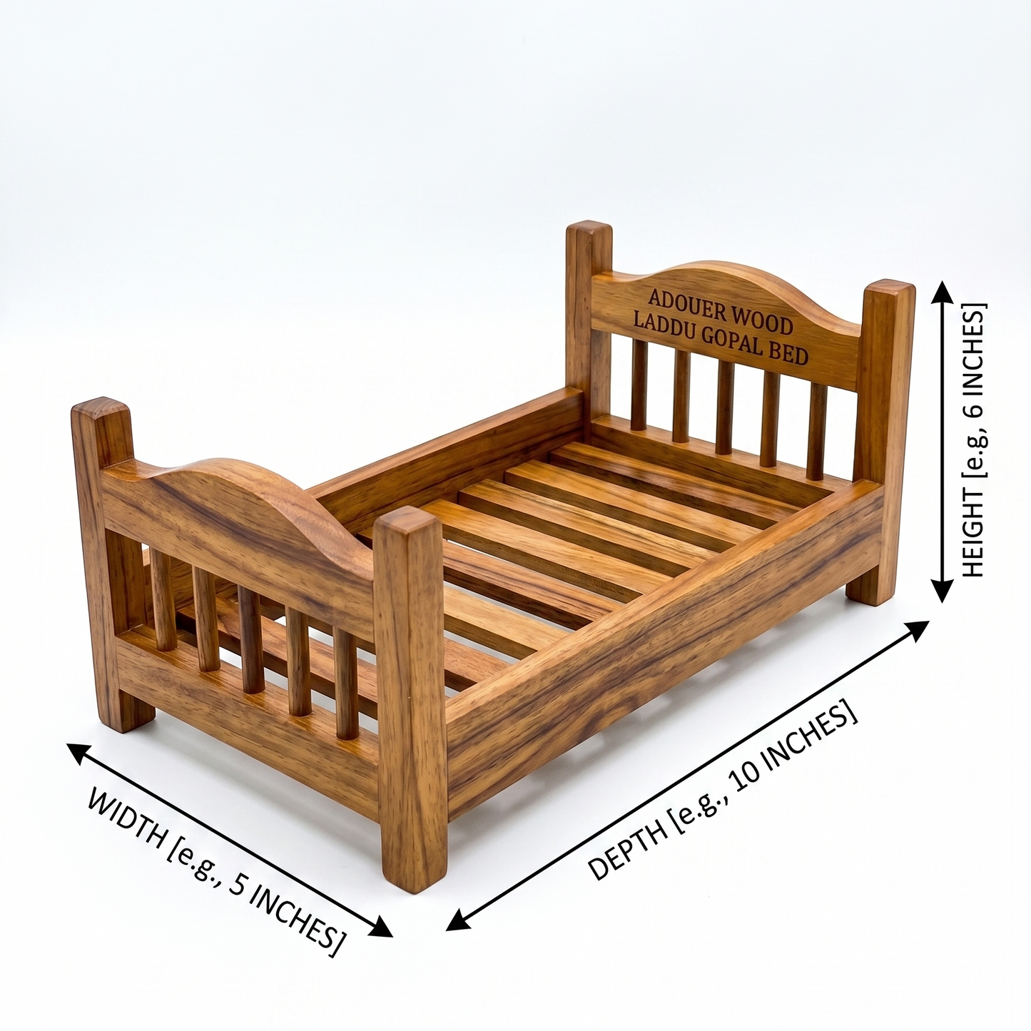 Adouer wood Handmade Solid Wood SHEESHAM LADDU Gopal I Kanha Bed With Mattress and Pillow