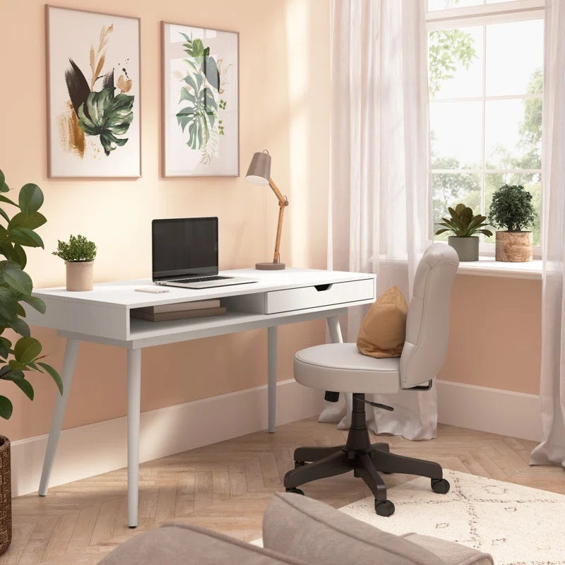Adouer Wood Solid Sheesham Wood Modern One Drawer Study Table Home & Office