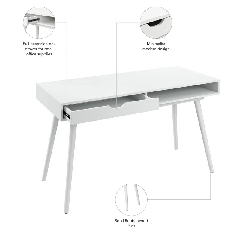 Adouer Wood Solid Sheesham Wood Modern One Drawer Study Table Home & Office