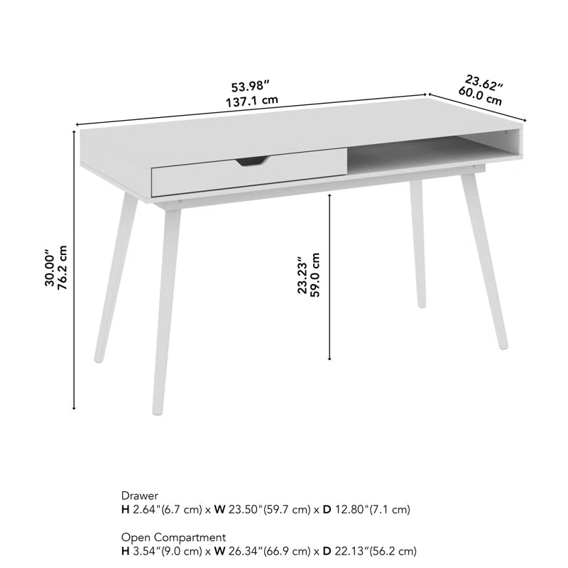 Adouer Wood Solid Sheesham Wood Modern One Drawer Study Table Home & Office