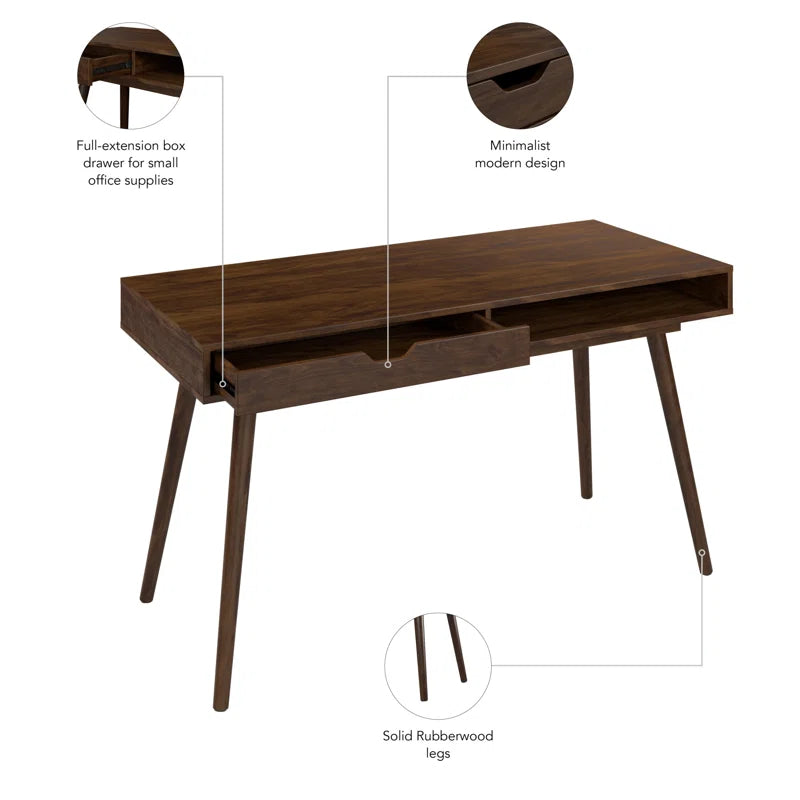 Adouer Wood Solid Sheesham Wood Modern One Drawer Study Table Home & Office