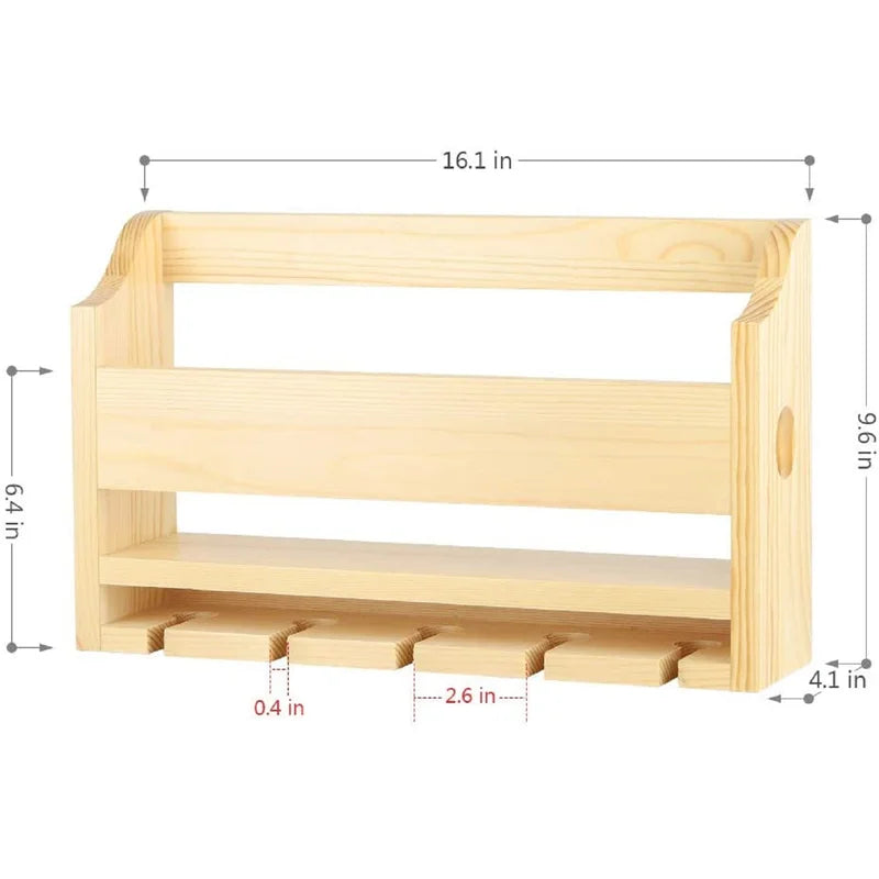 Adouer Wood "Wall-Mounted Solid Sheesham Wooden Wine Rack with Glass Holder - Holds 4 Bottles and 4 Glasses"