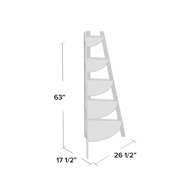 ADOUER WOOD Solid Sheesham Wood Corner Bookshelf For Home & Office