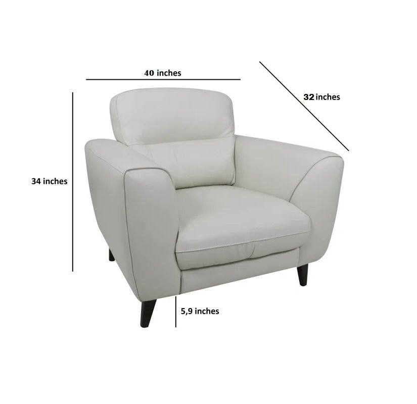 ADOUER WOOD Luxurious White Leatherette Fabric Sofa