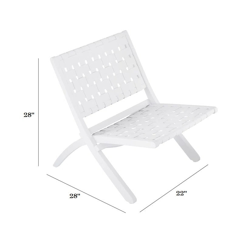 ADOUER WOOD Solid Sheesham Wood Folding Chair With Leatherette Strip Arm Chair