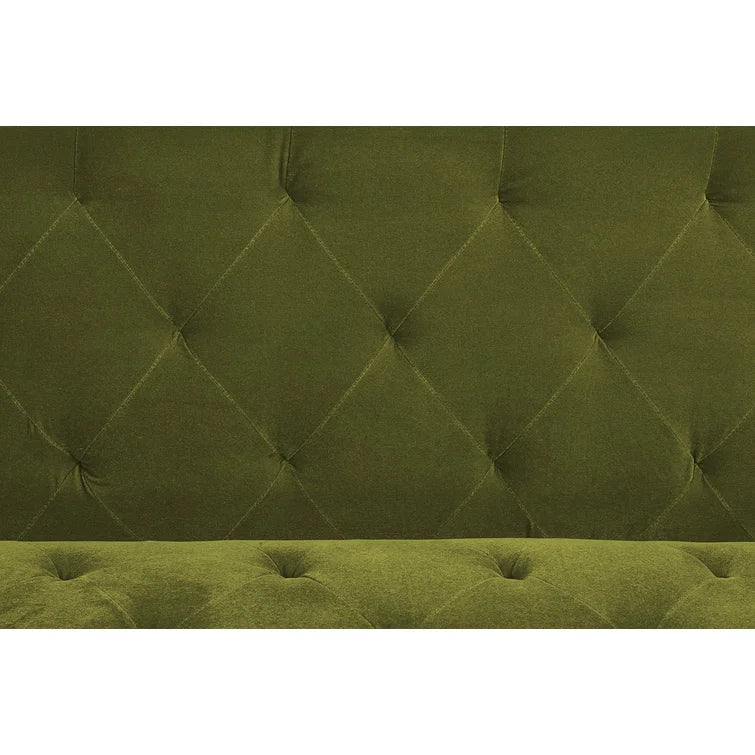 ADOUER WOOD Solid Wood Leg & Frame With Adjustable Tufted Backrest Sleeper Sofa Bed