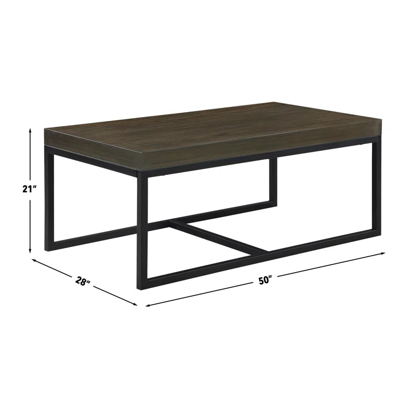 ADOUER WOOD Solid Sheesham Wood Rectangle Top And Metal Frame Coffee Table With 2 Setting Stool