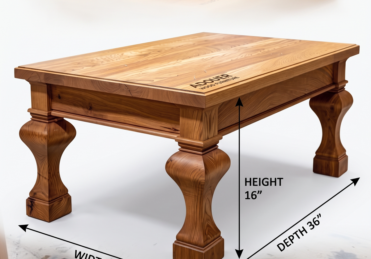 ADOUER WOOD Handcrafted Solid Coffee Table I chowki – Rustic Farmhouse Living Room Table