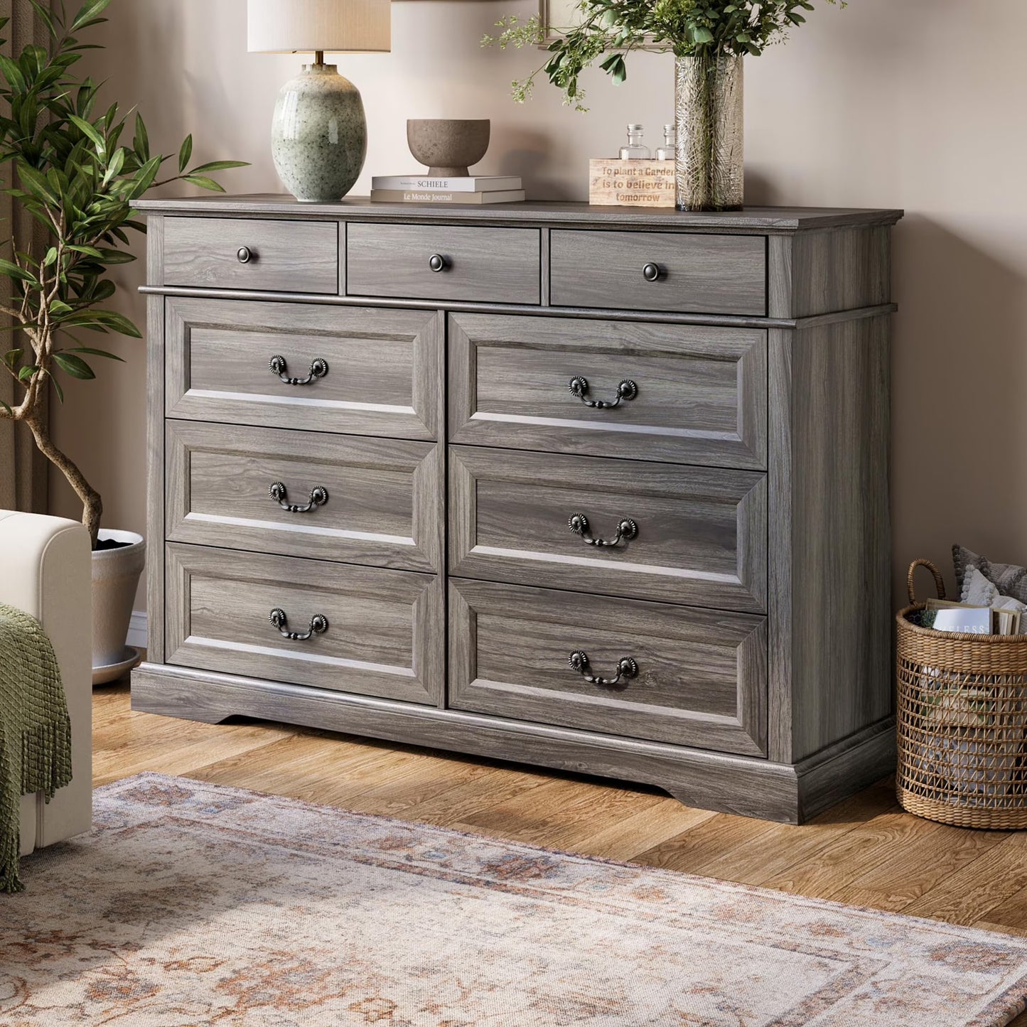 ADOUER WOOD 9 Drawers Solid Sheesham Wood Mulit Use Chest of Drawers