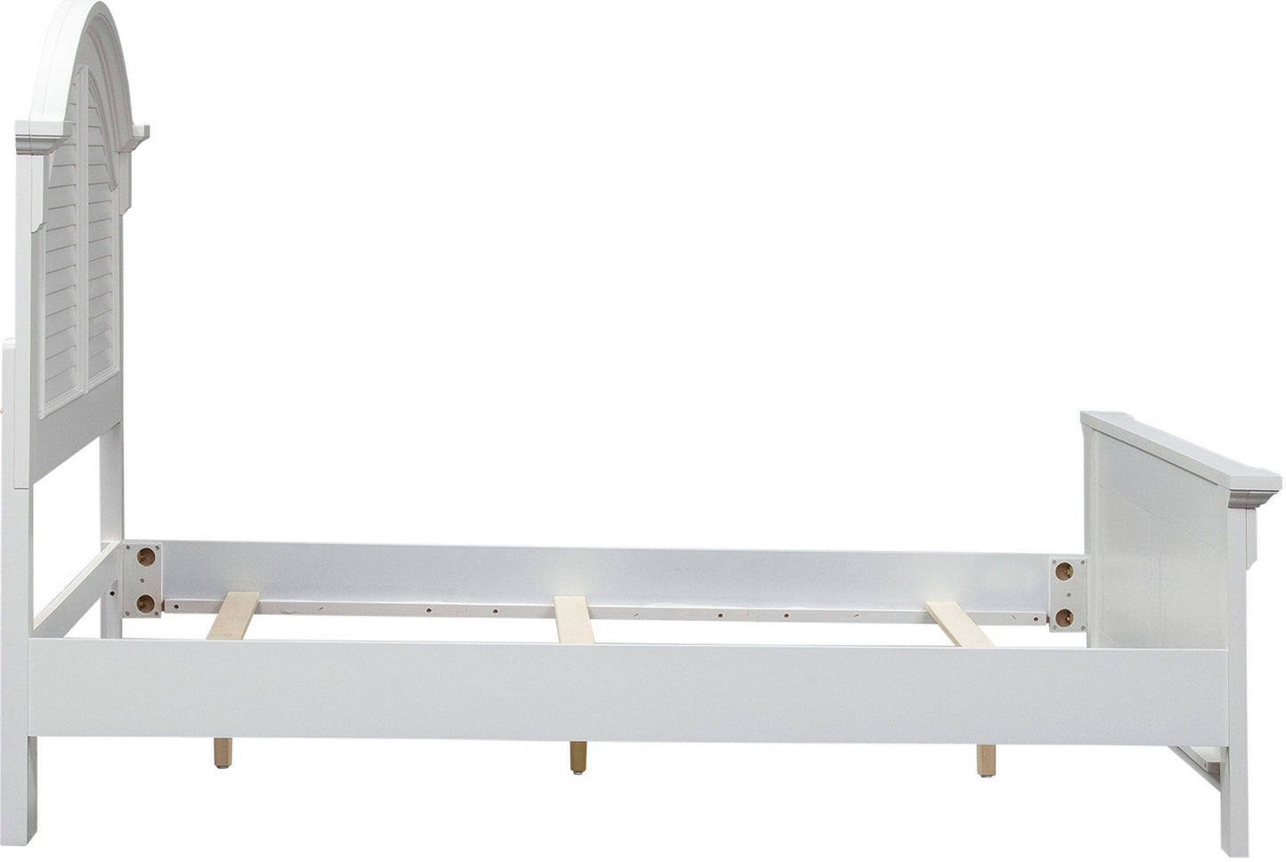 Adouer Wood "White Luxury Solid Sheesham Wooden Panel Bed with Arched Headboard and Paisley Bedding"