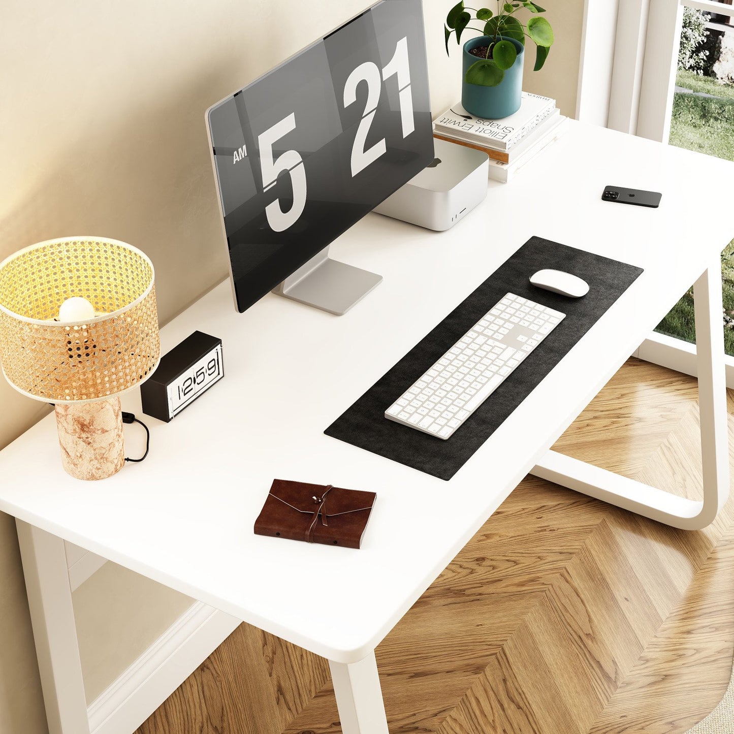 Adouer Wood Solid Sheesham Wood White Classis Round Edges Beautiful Study Table For Home & Office