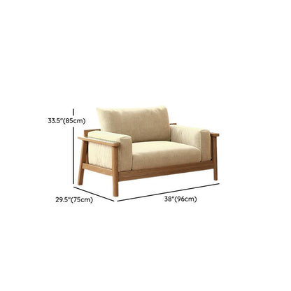 Acacia Wood Modern Sofa with Cotton Upholstery – Natural Elegance