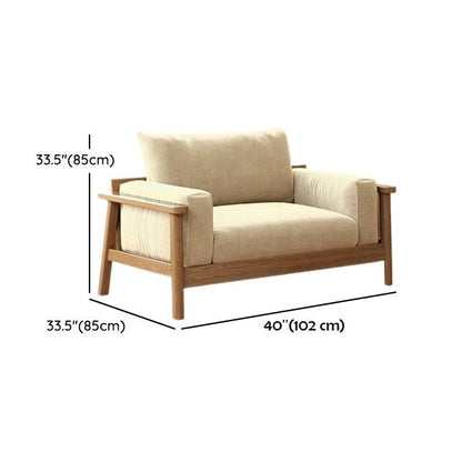 Acacia Wood Modern Sofa with corduroy Upholstery – Natural Elegance