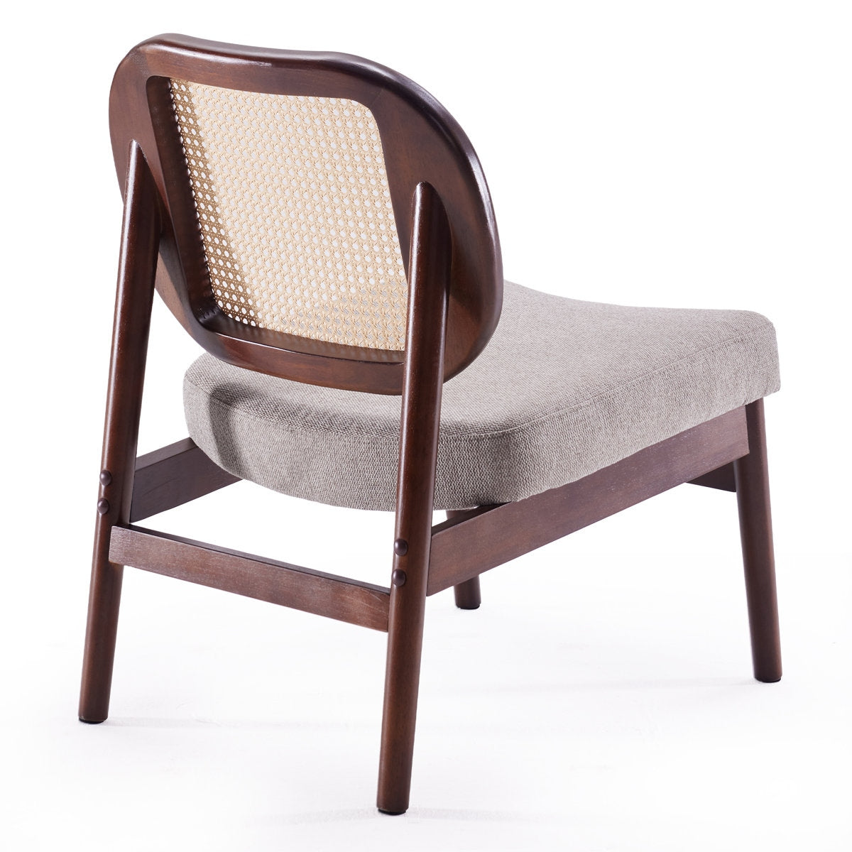 Sheesham Wood Cane Back Armchair with Cotton Seat